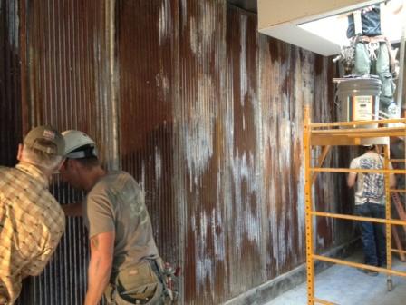 512 Main Street 2nd floor - The Rusty Zipper has reclaimed materials being installed as wall finishes. 